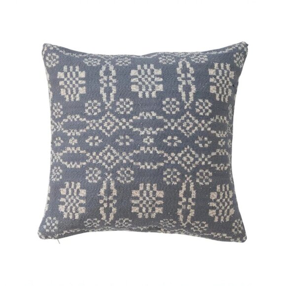 SOLD    NWT 20 Inch Woven Cotton Jacquard Pillow Contrasting Sides Gray & Cream - Picture 2 of 5